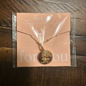 Rellery Gold Necklace Rose Flower